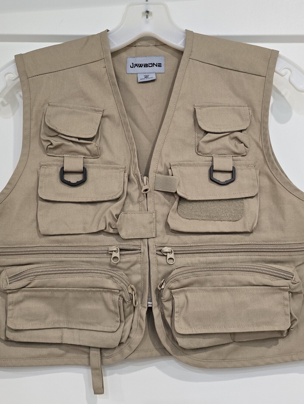 Jawbone Youth Fishing Vest M Multiple Pockets Khaki Travel Safari